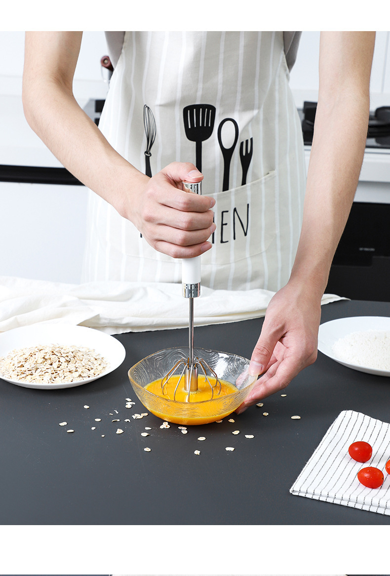 Semi-automatic Stainless Steel Egg Beater Whisk Hand Pressure - Image 9