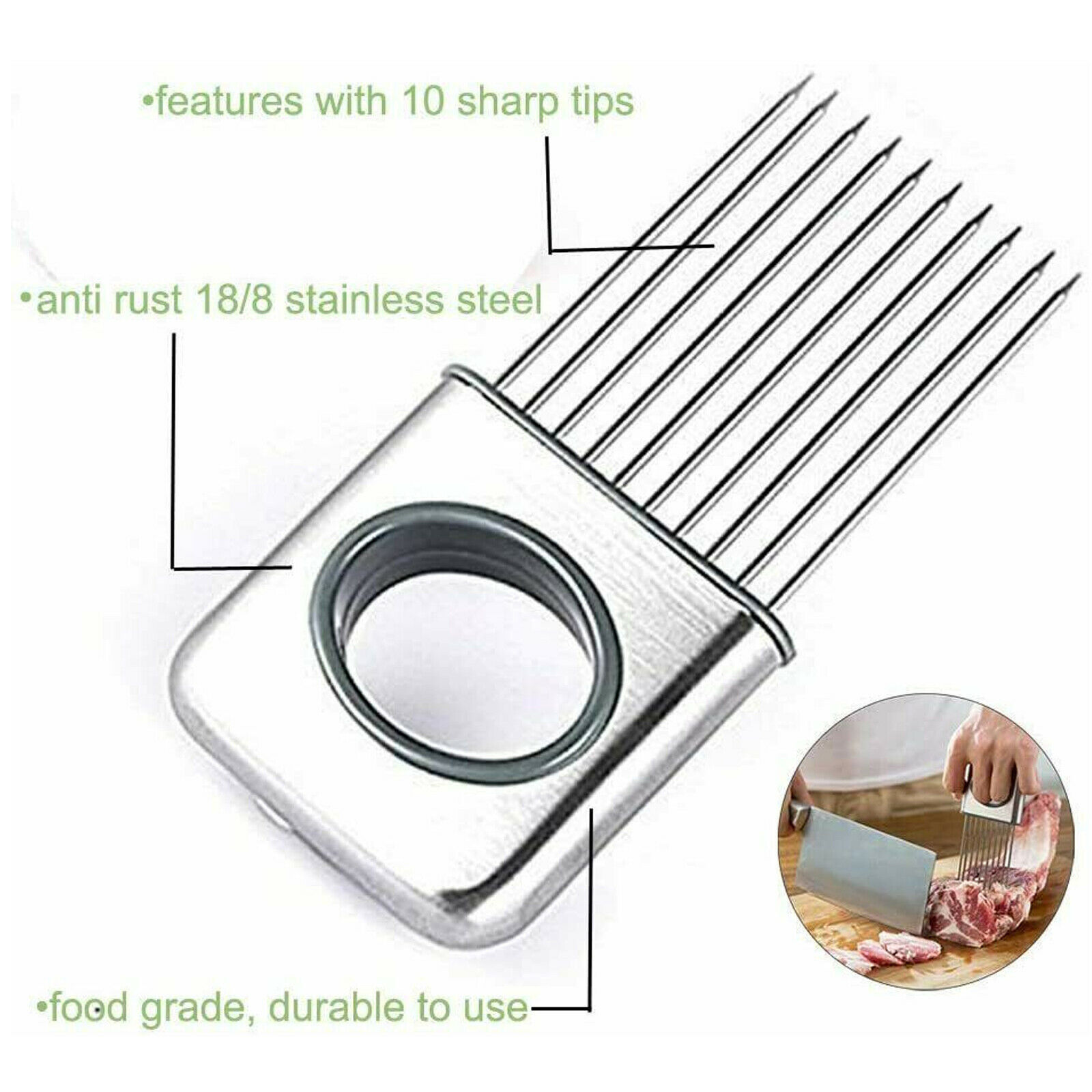 Onion Holder Slicer Vegetable Tools Tomato Cutter Stainless Steel Kitchen Gadget - Image 8