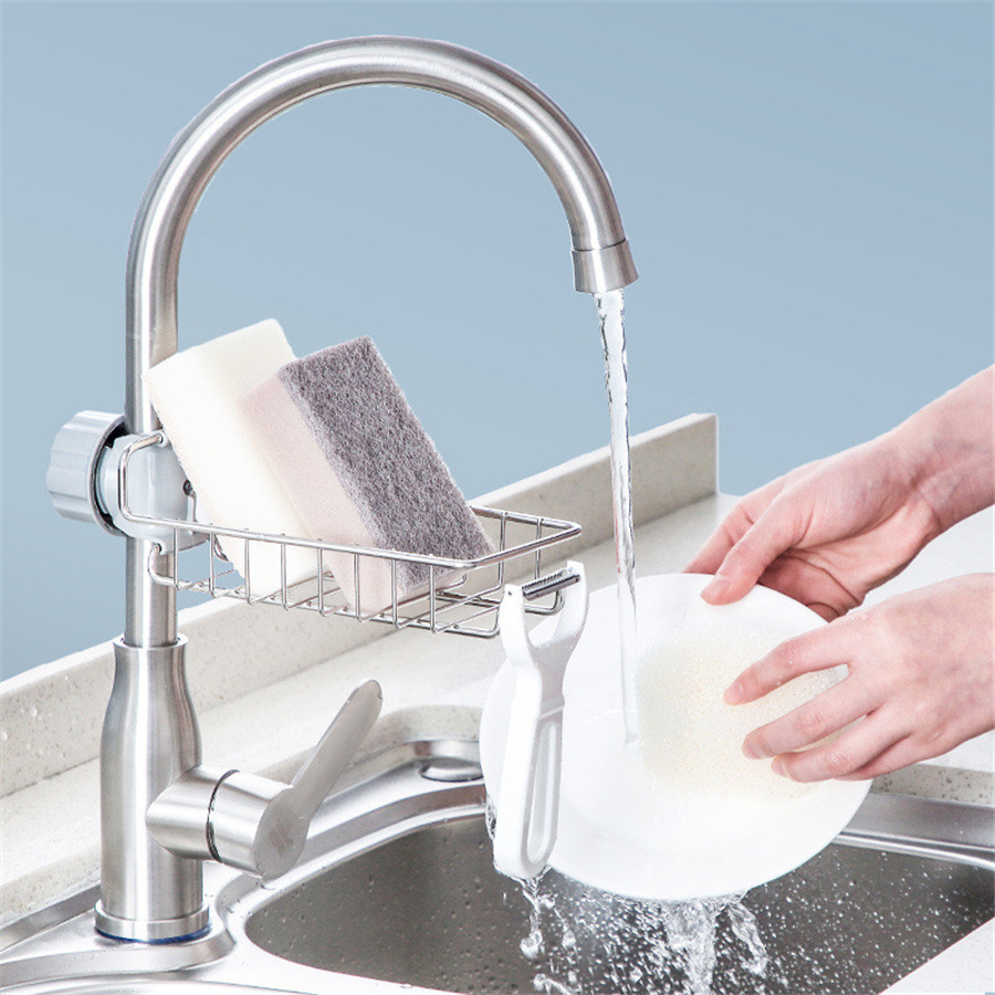 Adjustable Sink Drain Rack Sponge Storage Faucet Holder Soap - Image 8