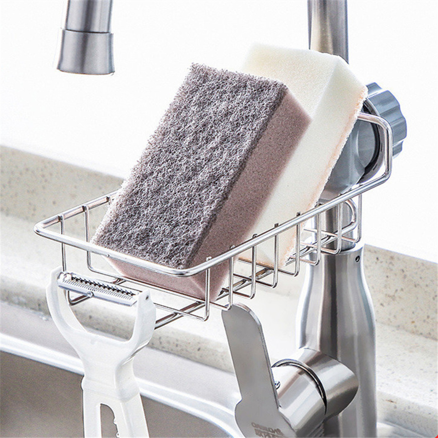Adjustable Sink Drain Rack Sponge Storage Faucet Holder Soap - Image 10